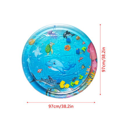 Inflatable baby water play tummy time mat