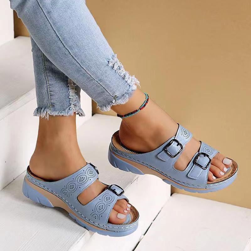 Orthopaedic Comfort Sandals for Women, Lightweight Vegan Leather Sandals with Arch Support