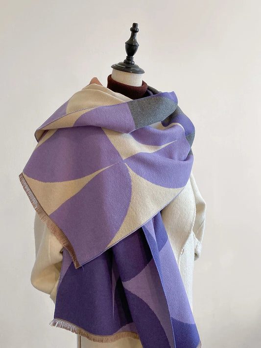 Women's soft reversible winter scarf