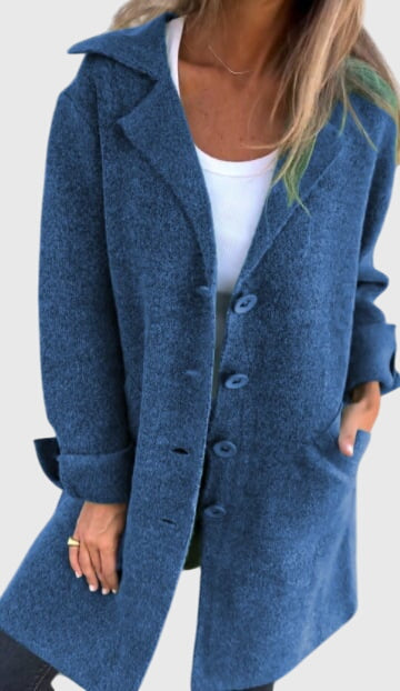 Women's Button Blazer – Tailored Elegant Wool-Blend Blazer