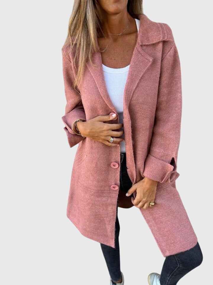 Women's Button Blazer – Tailored Elegant Wool-Blend Blazer