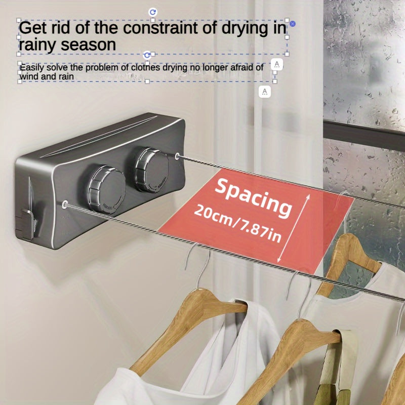 Foldable double stainless steel clothesline