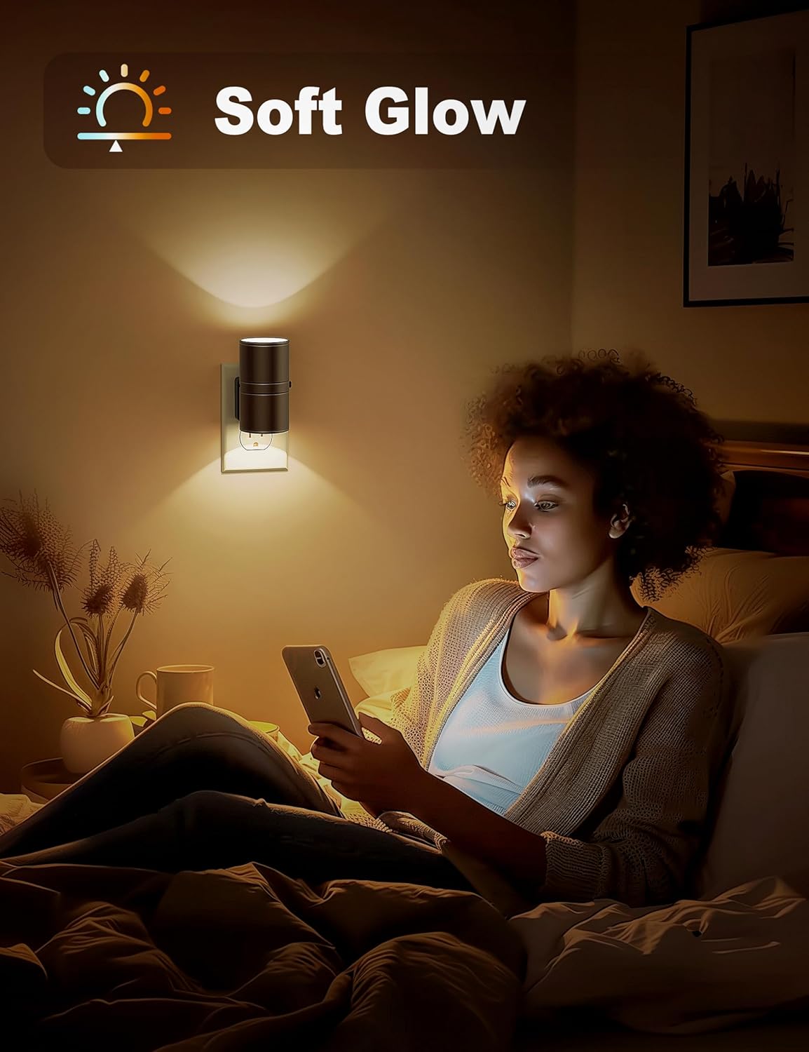 Plug-In LED Wall Light – Smart Sensor Dimmable Night Light