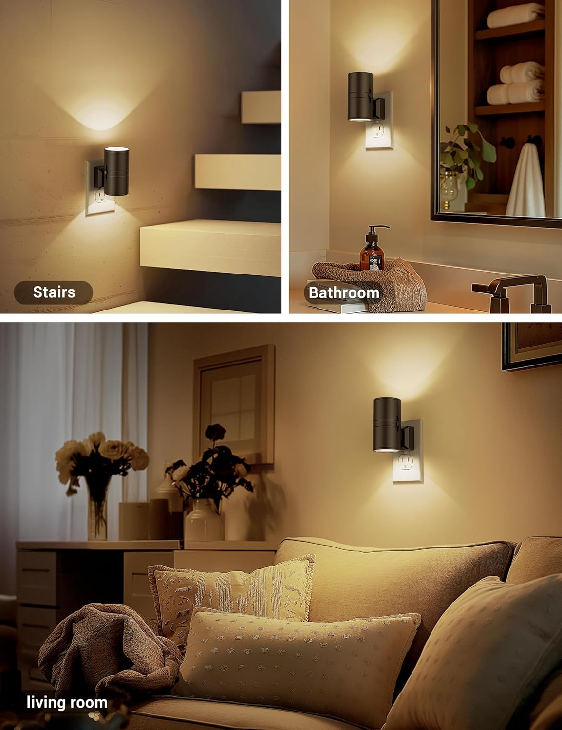 Plug-In LED Wall Light – Smart Sensor Dimmable Night Light