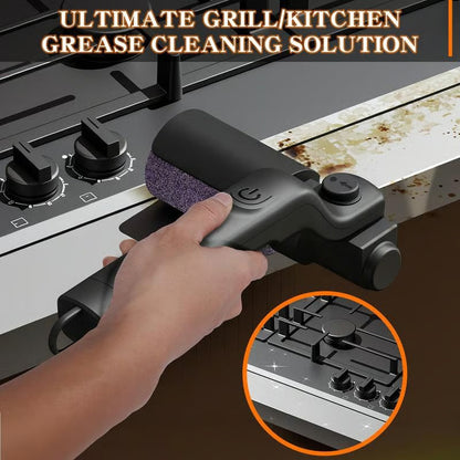 Electric rechargeable rotating BBQ grill cleaning brush
