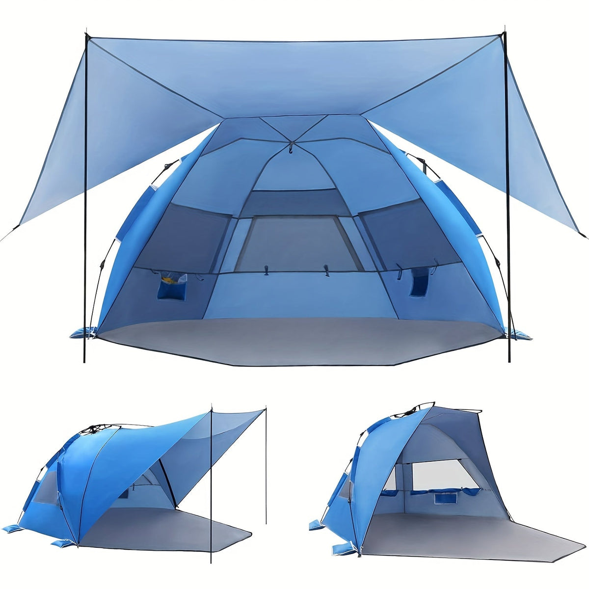 Pop-Up Beach Tent – UV Sun Shelter for 4-6 with Canopy