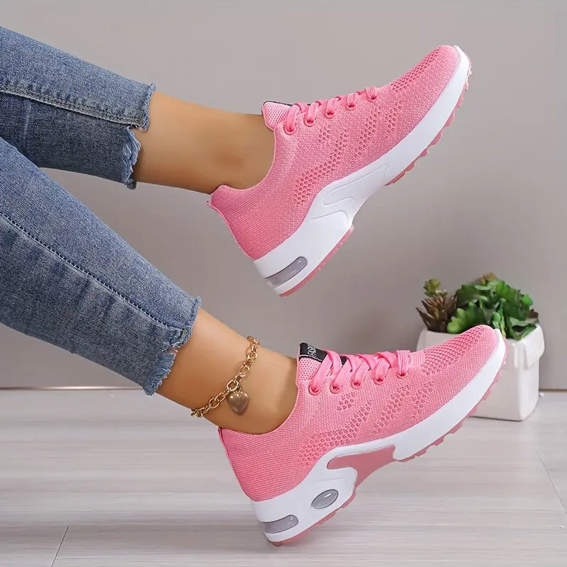 Orthopaedic Knit Sneakers for Women – Breathable Flyknit Trainers with Arch Support