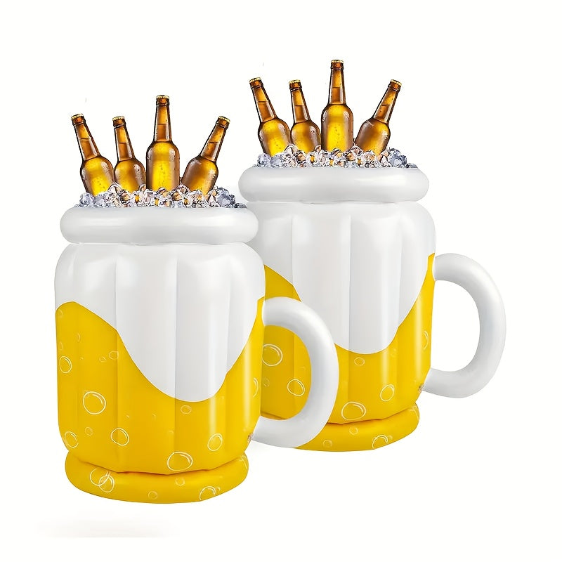 Inflatable portable ice bucket drinks cooler