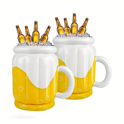 Inflatable portable ice bucket drinks cooler