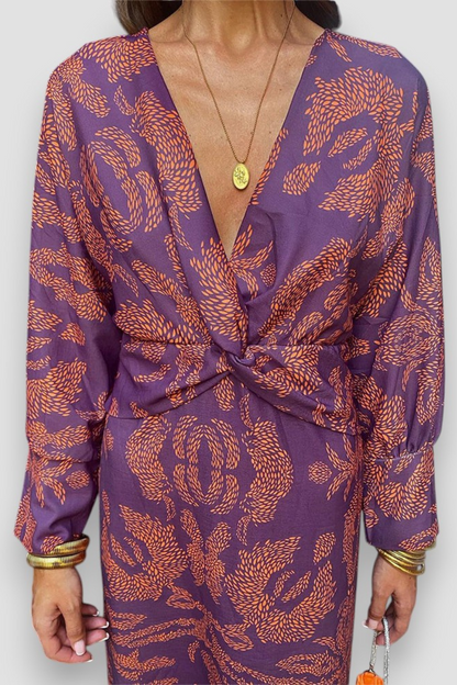 Women's twist-waist floral dress