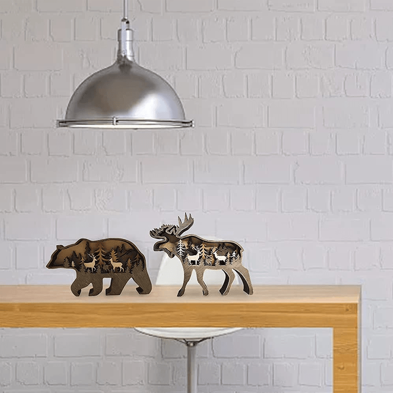 3D Handcrafted Wooden Animal Sculpture – Artistic Décor & Gift