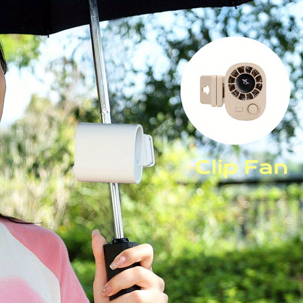 Portable clip-on mini fan with 360-degree rotation