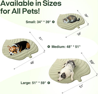 Self-cooling gel dog mat in leaf design