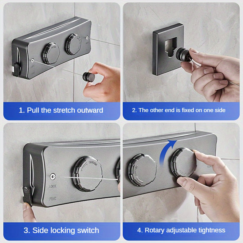 Foldable double stainless steel clothesline