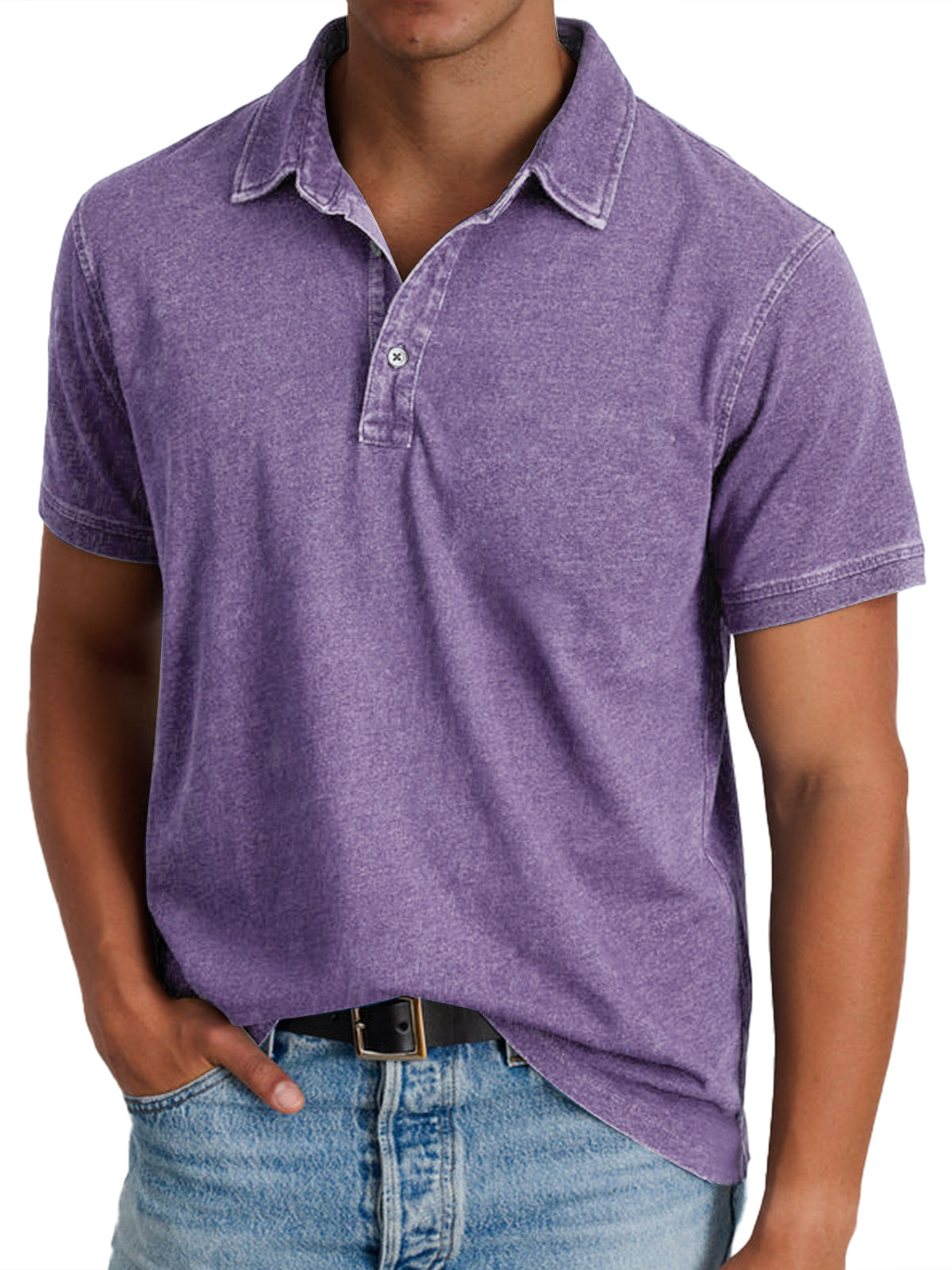 Men's collared cotton polo styling