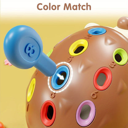 Hedgehog peg toy with numbers and colours
