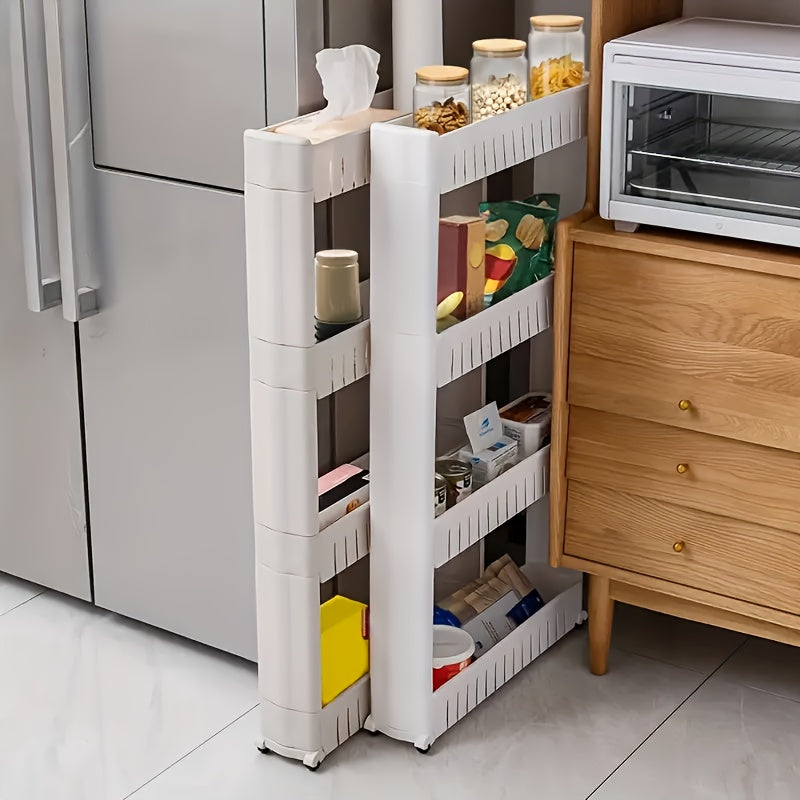 Slim 3-tier rolling storage trolley cart