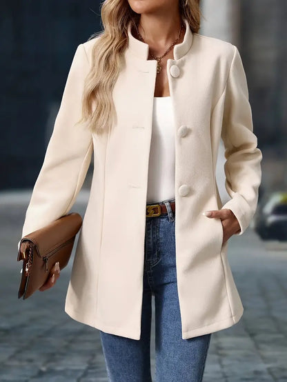 Women's Winter Coat – Classic Button-Front Longline Coat