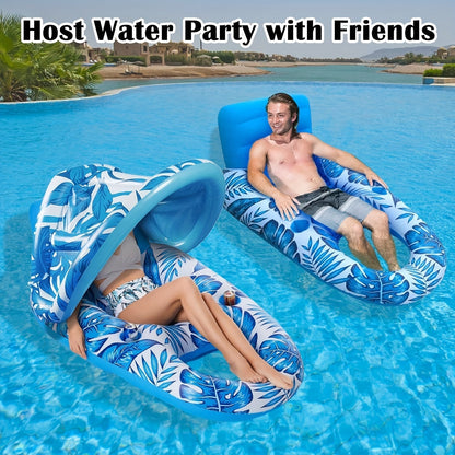 Inflatable Swim Ring – Pool Lounge Float with Backrest