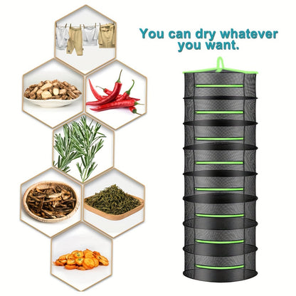 Hanging Herb & Food Drying Rack – Foldable Multi-Tier Net