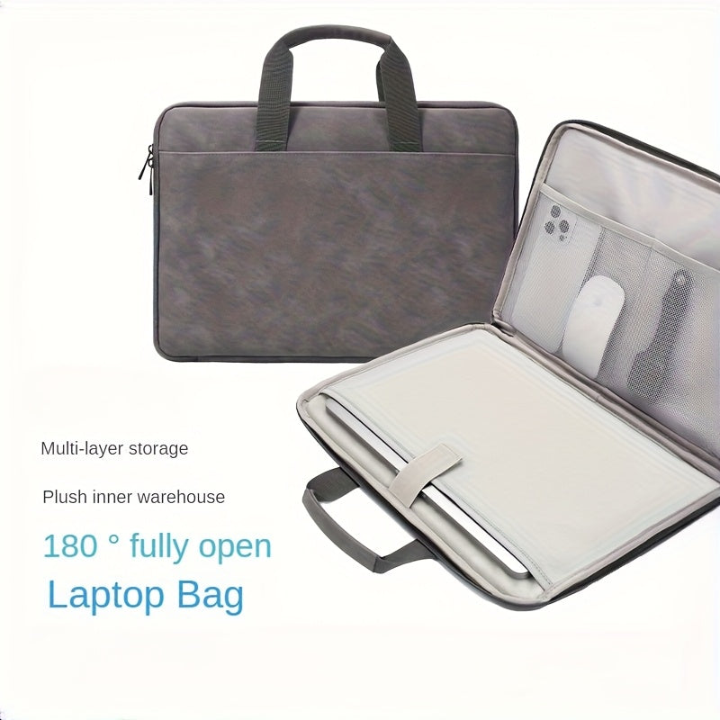 Laptop Bag – Marble-Texture Faux-Leather Sleeve