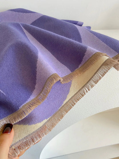 Women's soft reversible winter scarf