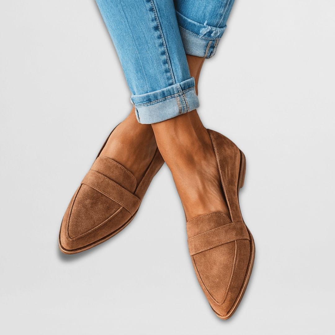 Women's soft suede slip-on loafers with cushioned insole
