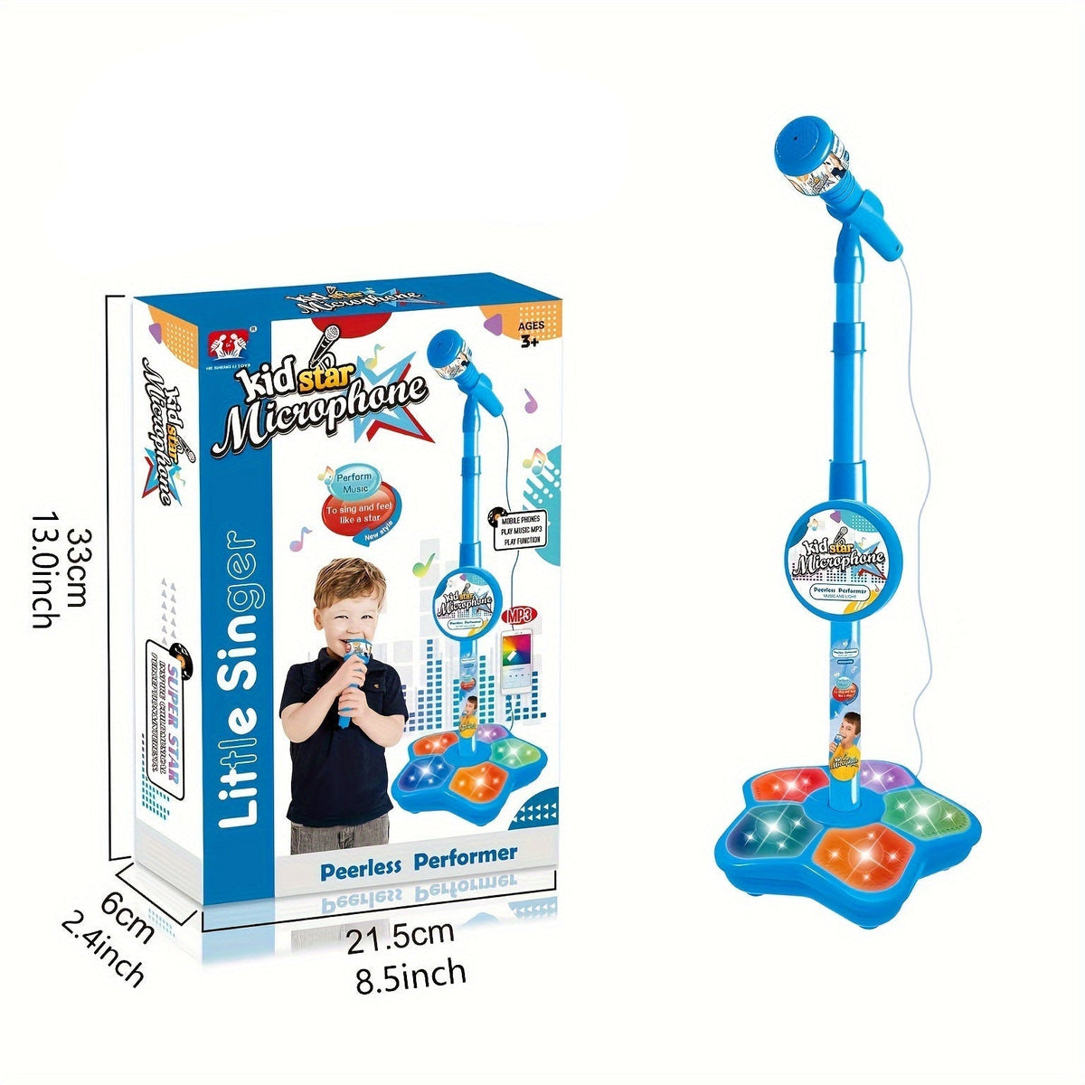 Kids karaoke microphone with adjustable stand