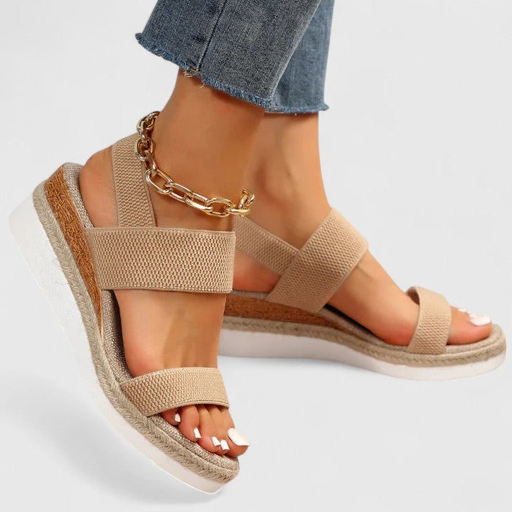 Women's cushioned comfort sandals with open-toe design