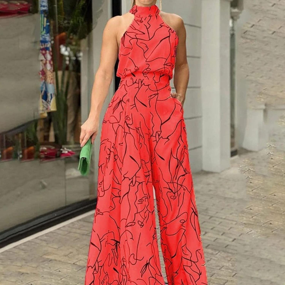Women's sleeveless jumpsuit - detail
