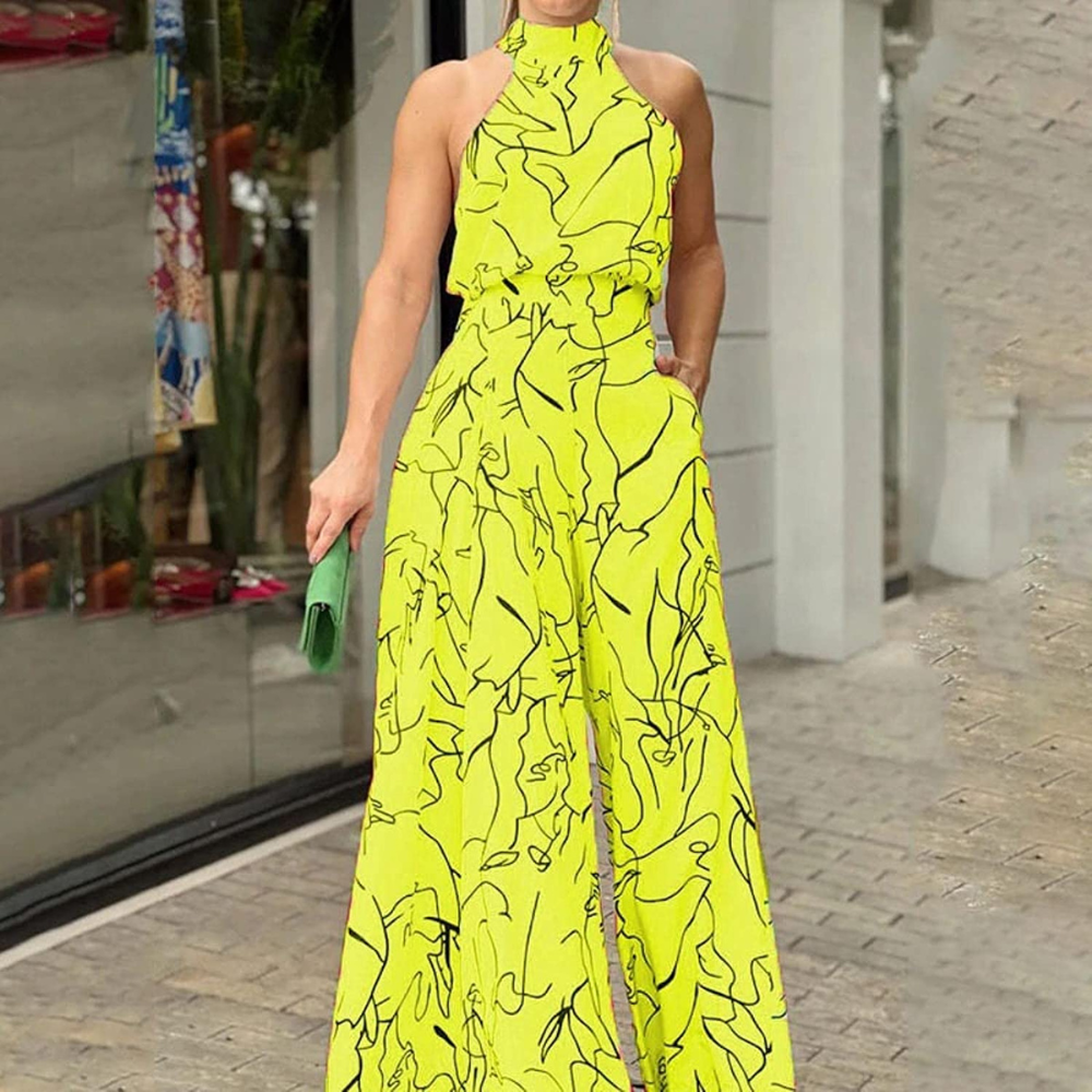 Women's summer wide-leg jumpsuit