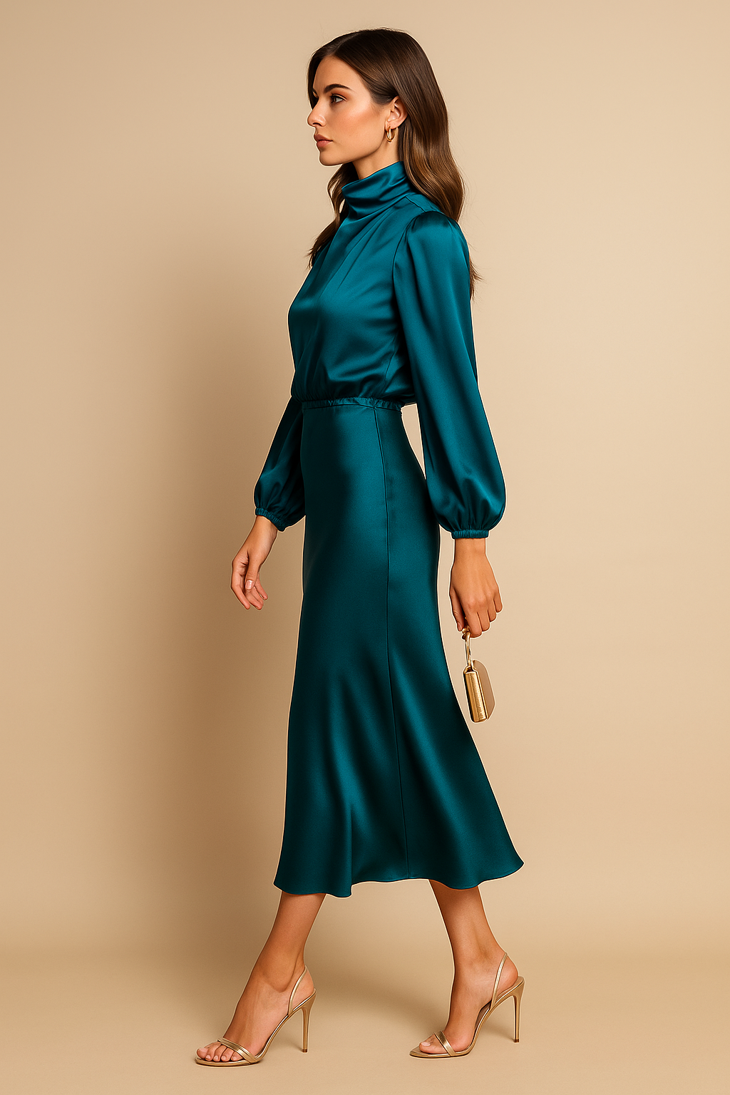 Women's elegant high-waist dress