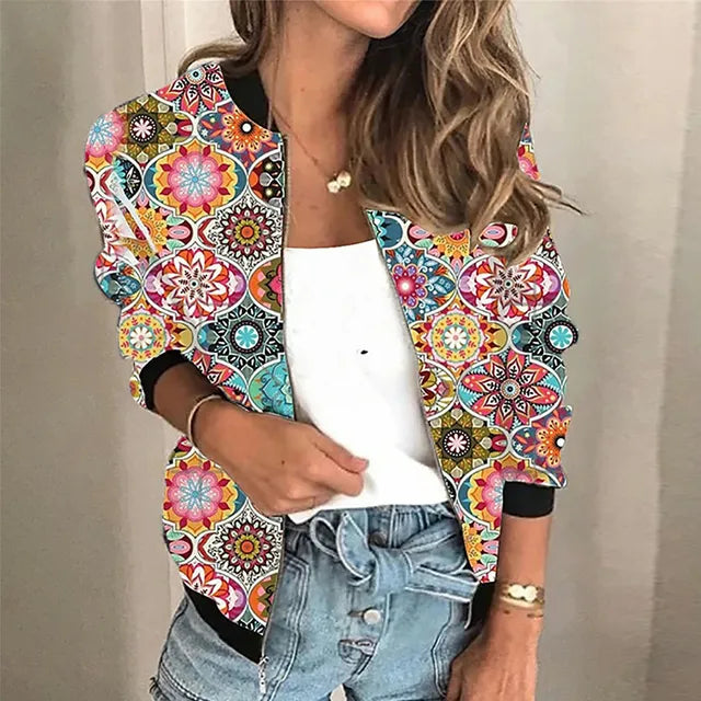Women's floral print lightweight jacket