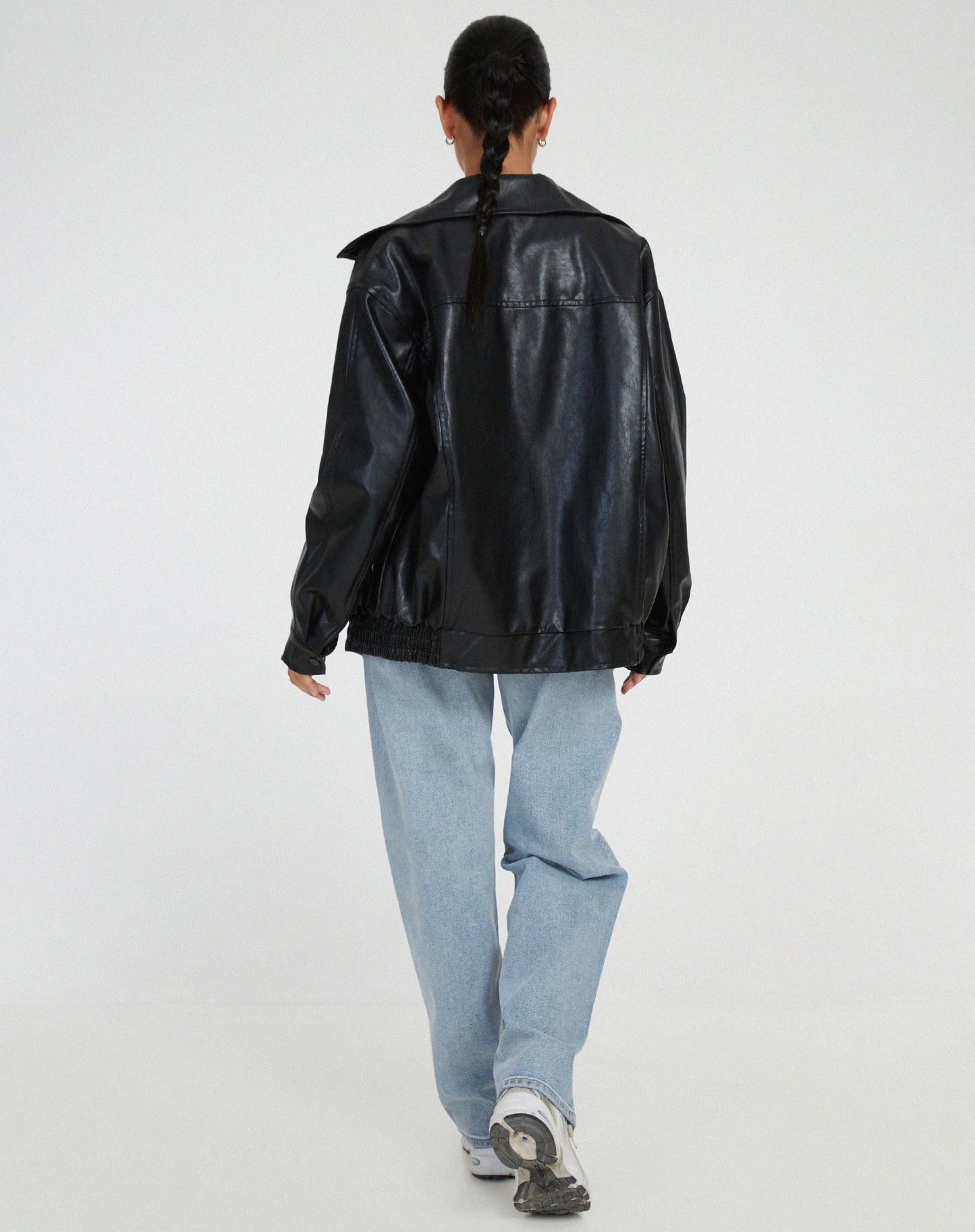 Women's oversized PU jacket