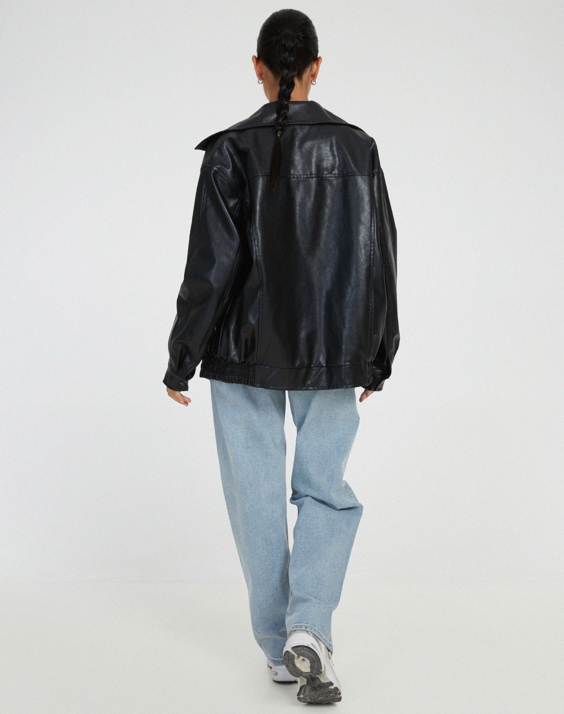 Women's oversized PU jacket