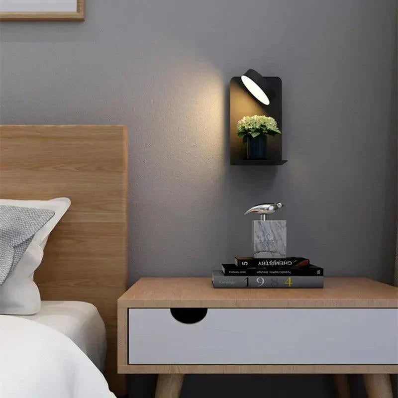 LED wall lamp with USB charging and rotating head