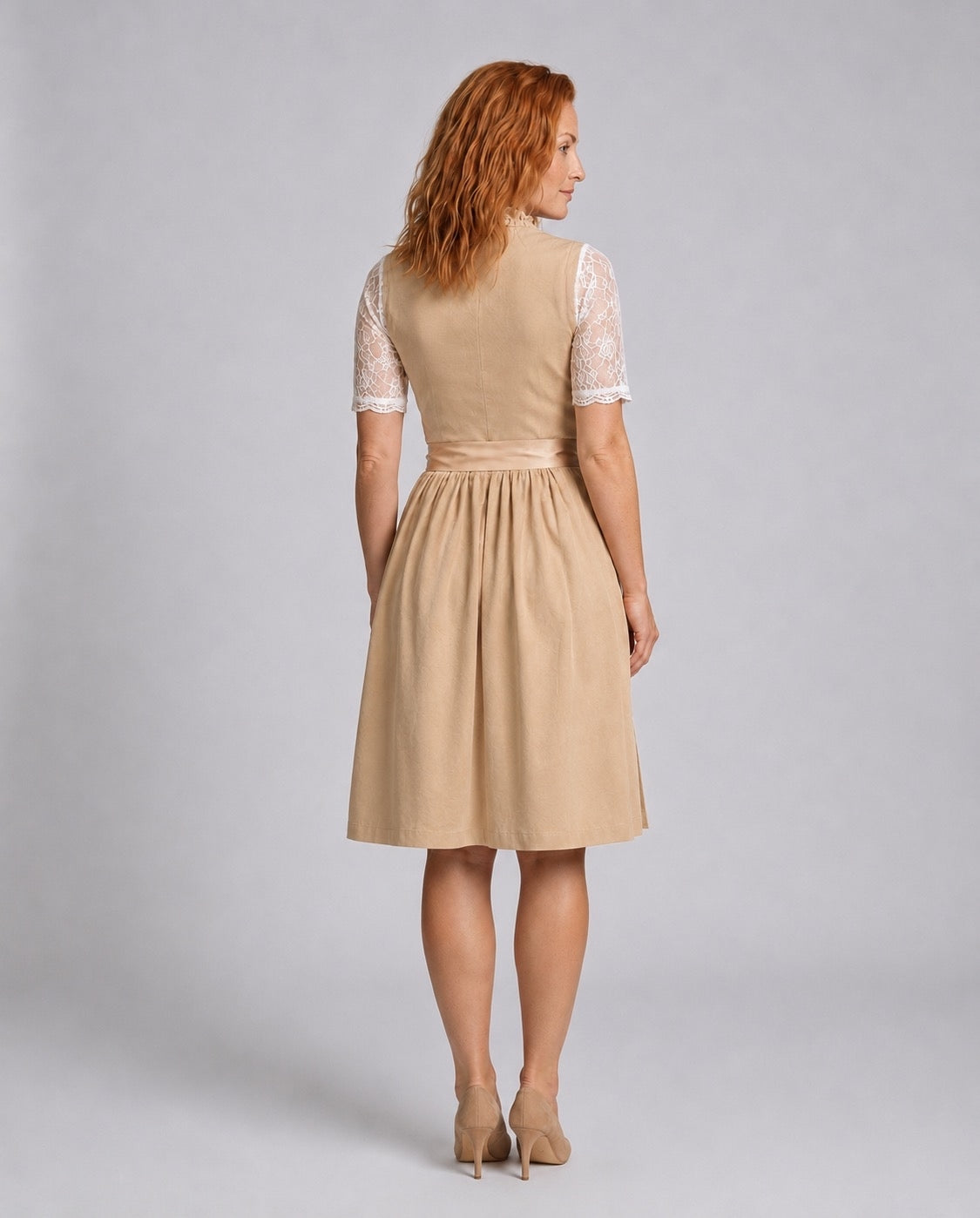 Women's Dirndl Dress – Lace-Up Bodice Oktoberfest Dress