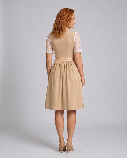 Women's Dirndl Dress – Lace-Up Bodice Oktoberfest Dress