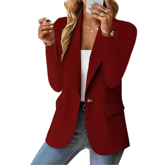 Women's open-front tailored blazer jacket