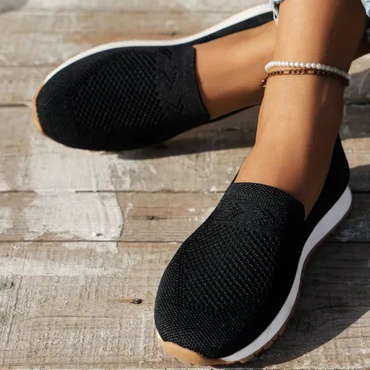 Knit Loafers for Women, Breathable Lightweight Flat Shoes with Soft Sole