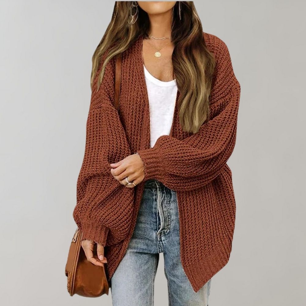 Women's Knit Cardigan – Casual Open-Front Cardigan