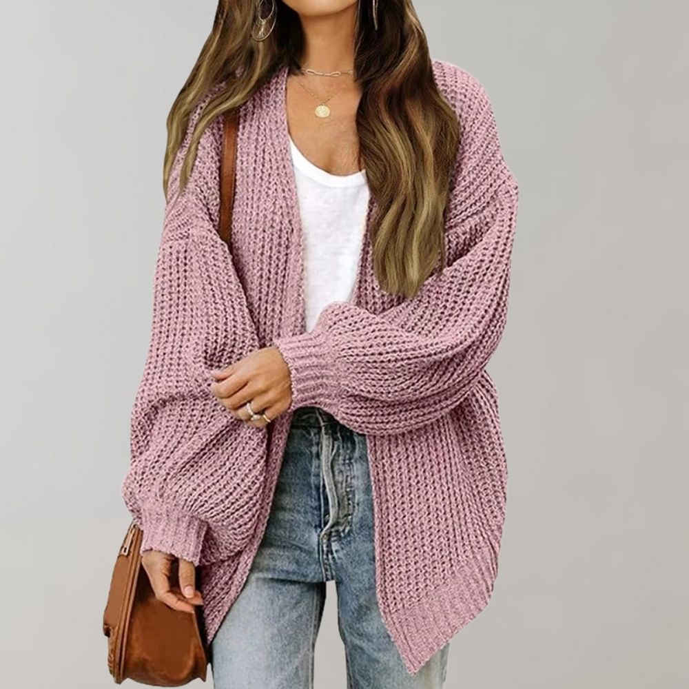 Women's Knit Cardigan – Casual Open-Front Cardigan