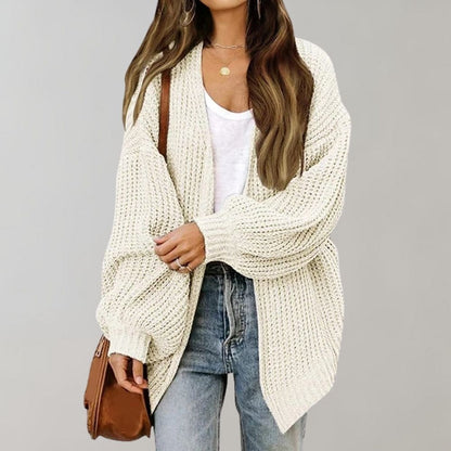 Women's Knit Cardigan – Casual Open-Front Cardigan