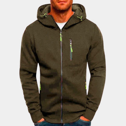 Men's Zip-Up Hoodie – Casual Cotton Hooded Jacket
