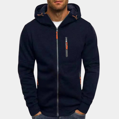Men's Zip-Up Hoodie – Casual Cotton Hooded Jacket