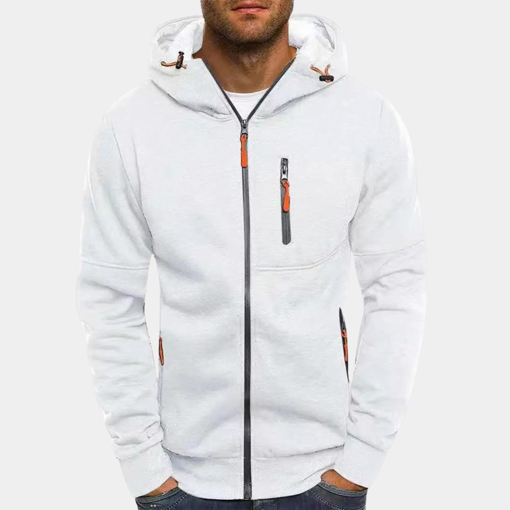 Men's Zip-Up Hoodie – Casual Cotton Hooded Jacket