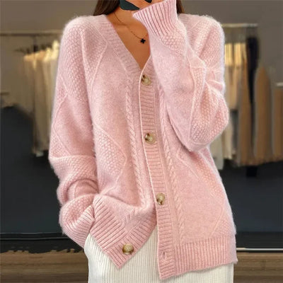 Cashmere Button Cardigan – Long-Sleeve Soft-Knit Cardigan