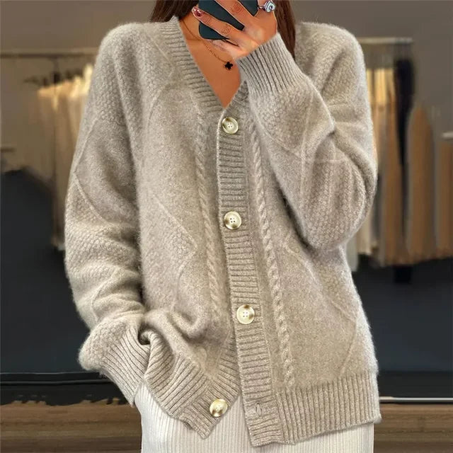 Women's warm cashmere cardigan