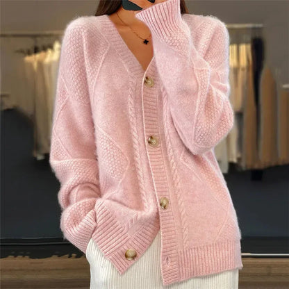 Cashmere Button Cardigan – Long-Sleeve Soft-Knit Cardigan