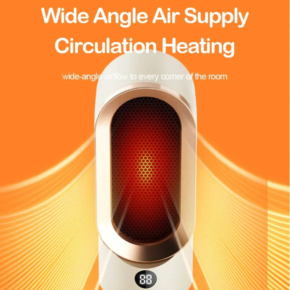 Compact 800W ceramic PTC fan space heater